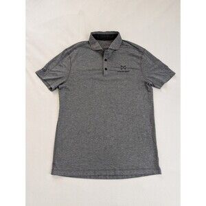 Lululemon Polo Shirt Men's Medium Gray Short Sleeve Golf Athletic Embroidered